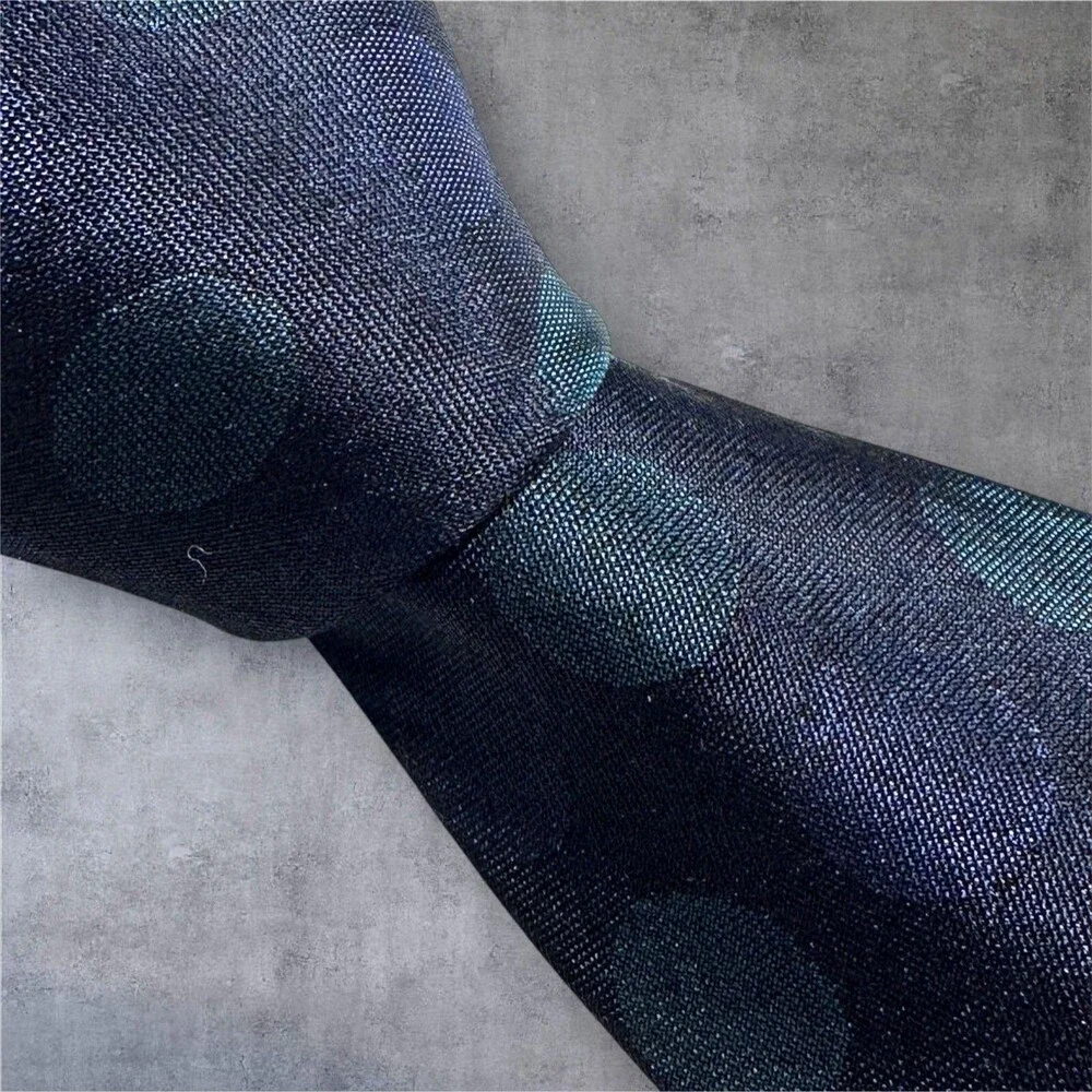 Dior Navy Blue Polka Dot Silk Tie